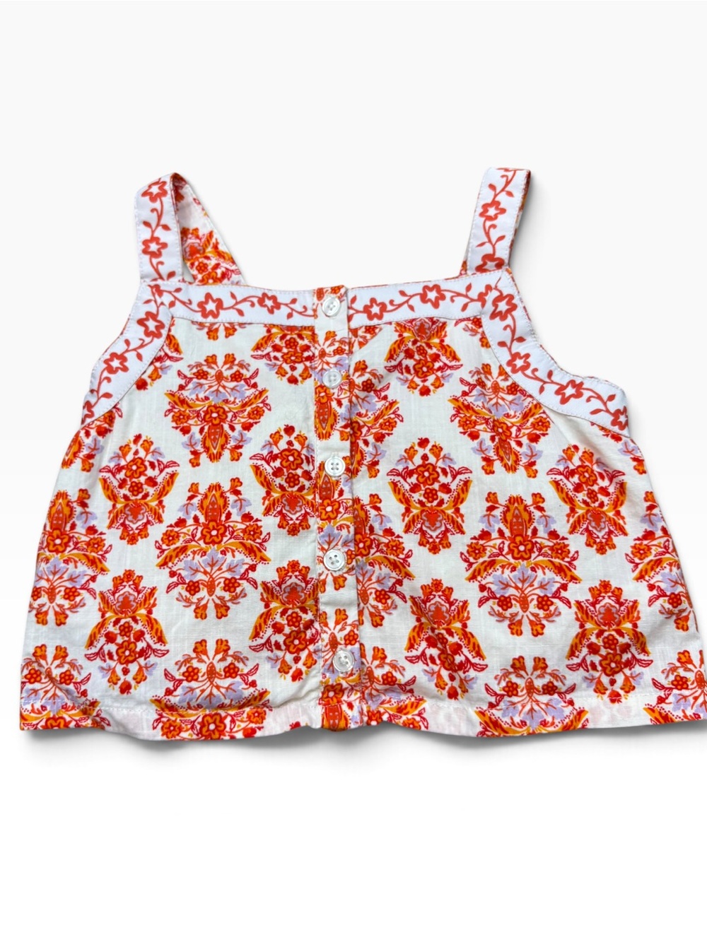Haute Hippie Kids Style Lined Floral Button Down Tank Top Size Small 5-6